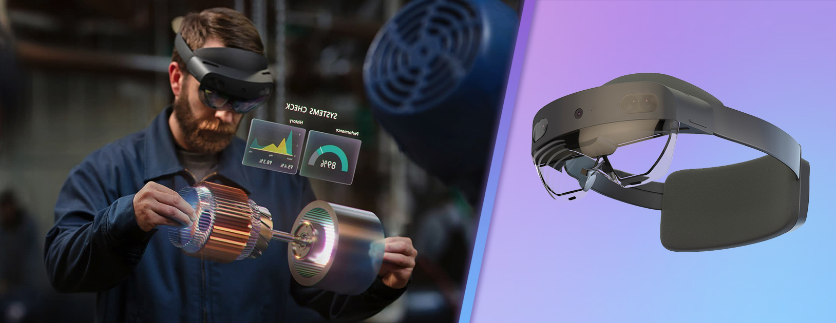 Visuel du casque immersif Microsoft HoloLens pour un usage industriel en Réalité Mixte